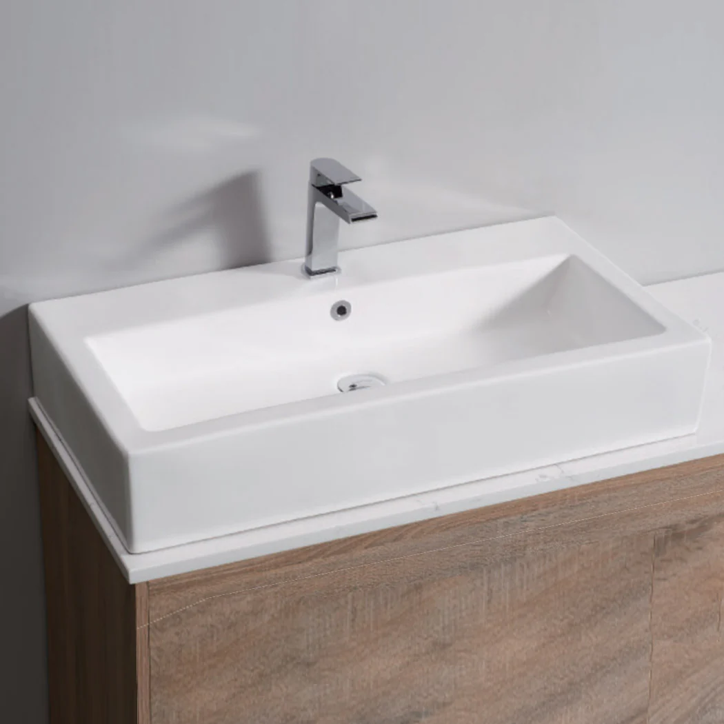 Rectangular Ceramic Basin Bathroom Wash Counter Top Hand Wash Bowl Sink Vanity Above Basins - Nurns