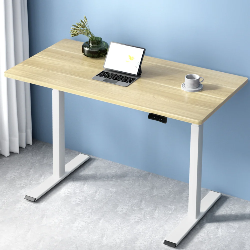 Artiss Standing Desk Motorised Dual Motor 120cm White Oak - Nurns