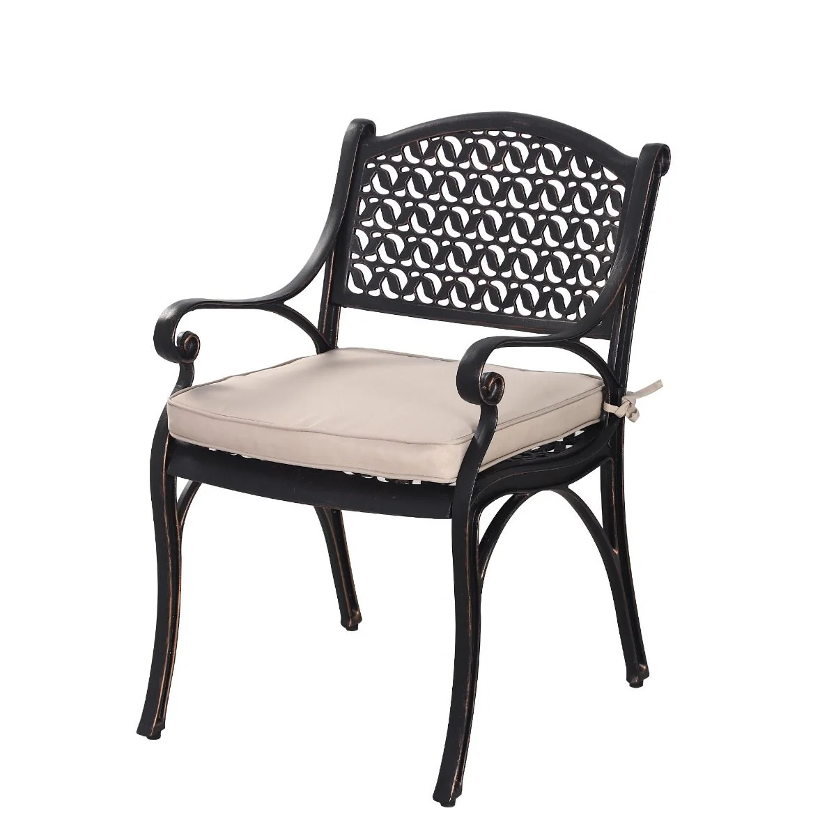 Marcus Cast Aluminium Chairs with Cushions - Bronze - Nurns