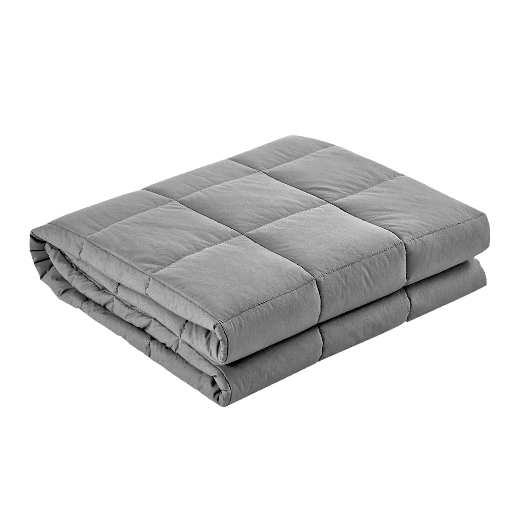 Wrigley Weighted Soft Blanket 7KG Microfibre Gravity Relaxing Calming - Light Grey - Nurns