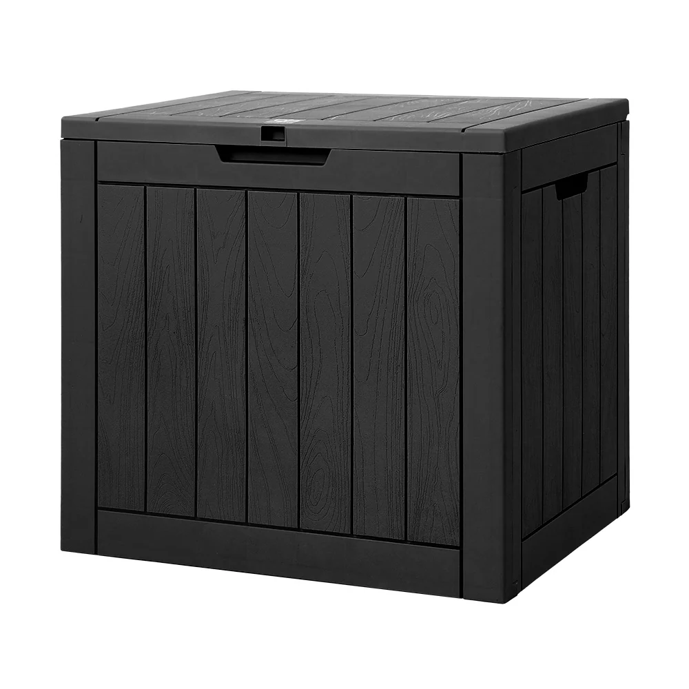 Outdoor Storage Box 118L Container Lockable Garden Toy Tool Shed - Black - Nurns
