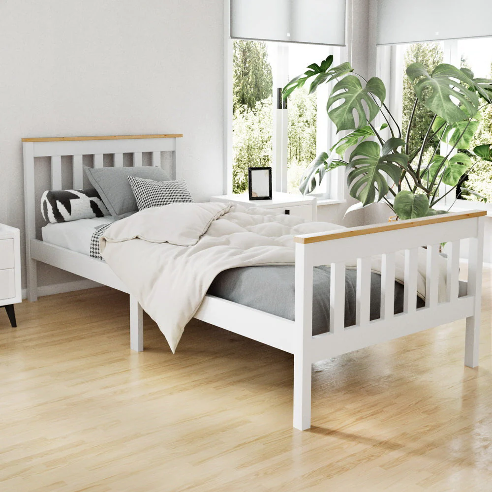 Pearl Bed & Mattress Package with 34cm Mattress - White Single - Nurns