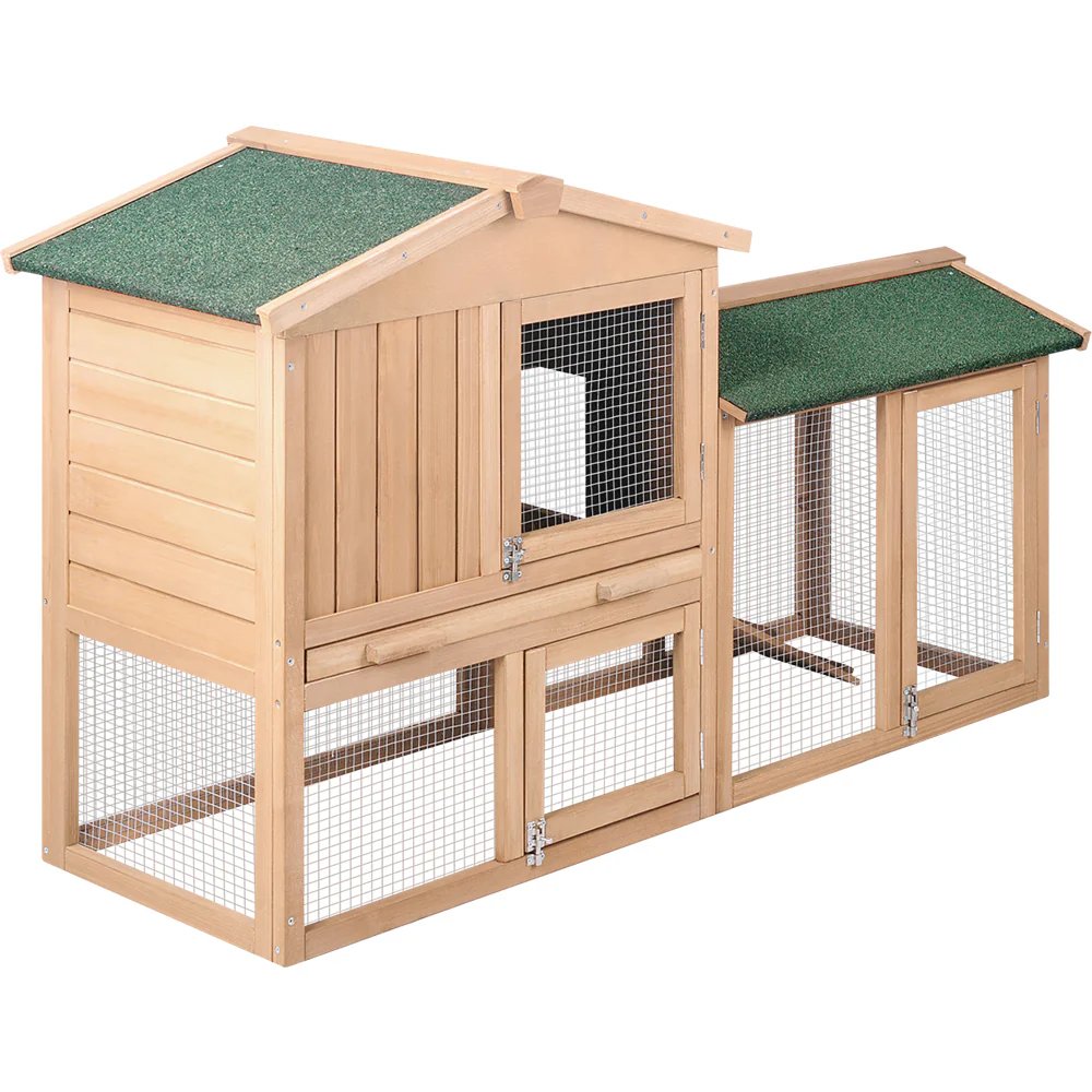 Chicken Coop Rabbit Hutch 138cm Wide Wooden Pet Hutch - Nurns