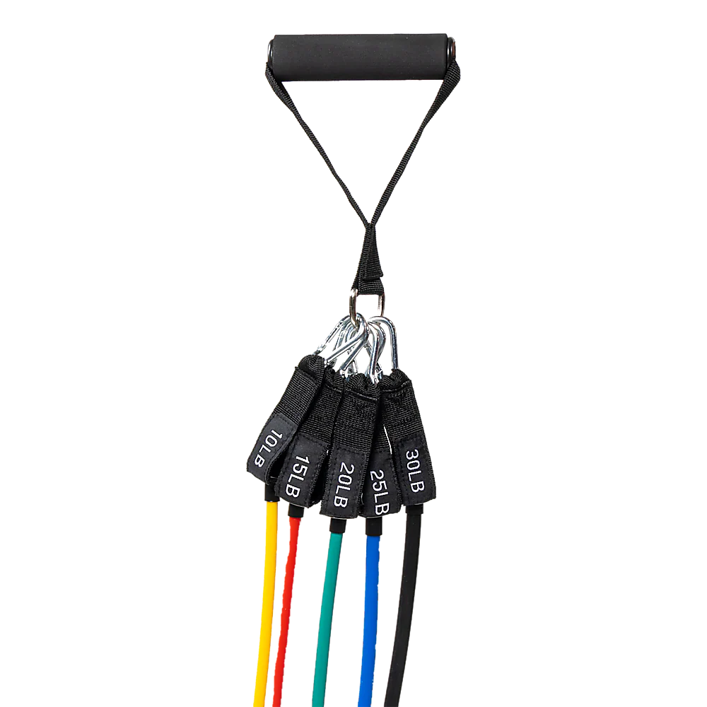 Exercise Pilates Bar Kit Resistance Bands Yoga Fitness Stretch Workout Gym - Nurns