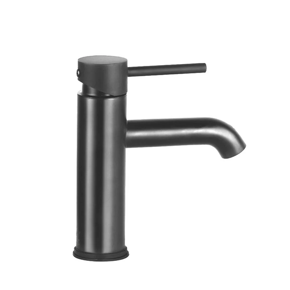 Bathroom Basin Mixer Tap Round Brass Faucet Vanity Laundry Black - Nurns