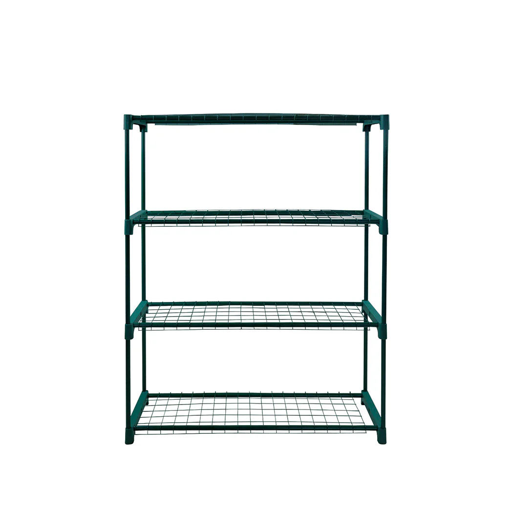 Set of 2 4 Tier Plant Shelve Garden Greenhouse Steel Storage Shelving Frame Stand Rack - Nurns