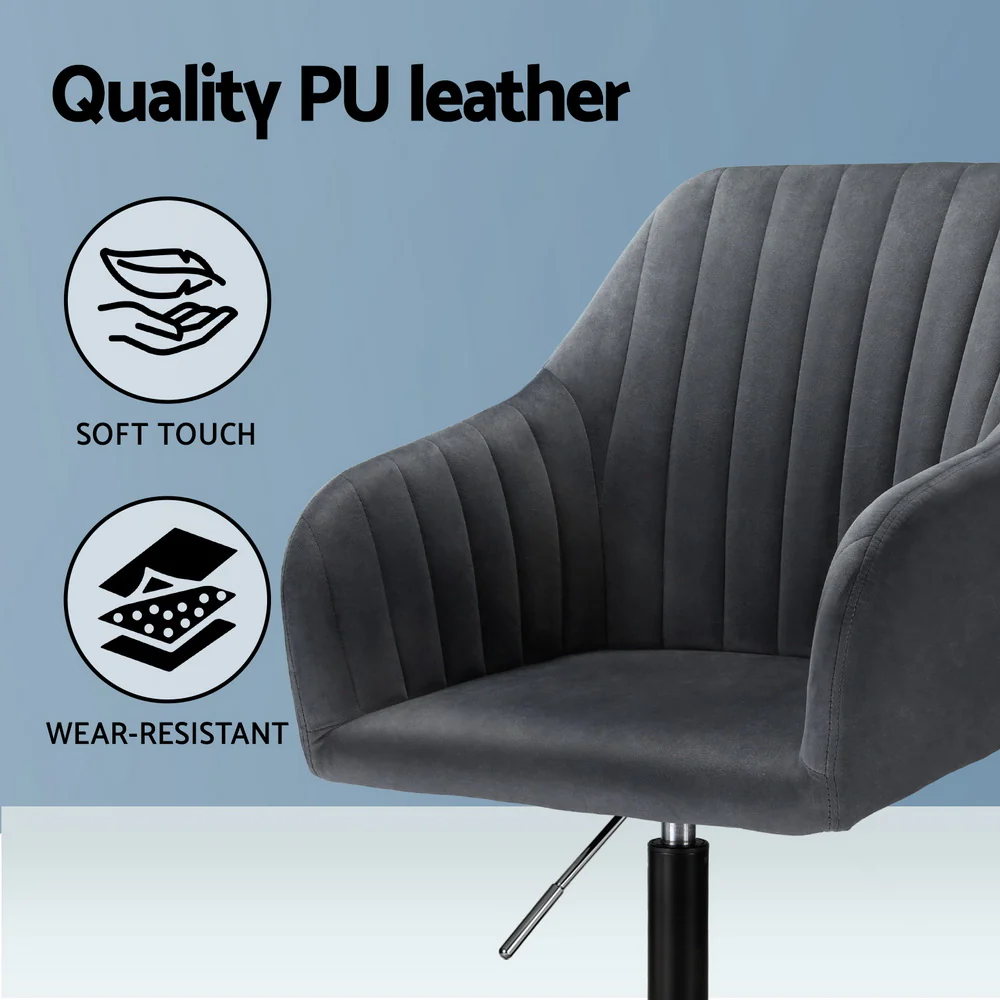 Artiss Office Chair Velvet Seat Dark Grey - Nurns