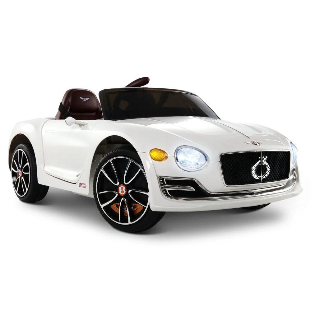 Bentley Kids Ride on Car Licensed Electric Toys 12V Battery Remote Cars - White - Nurns