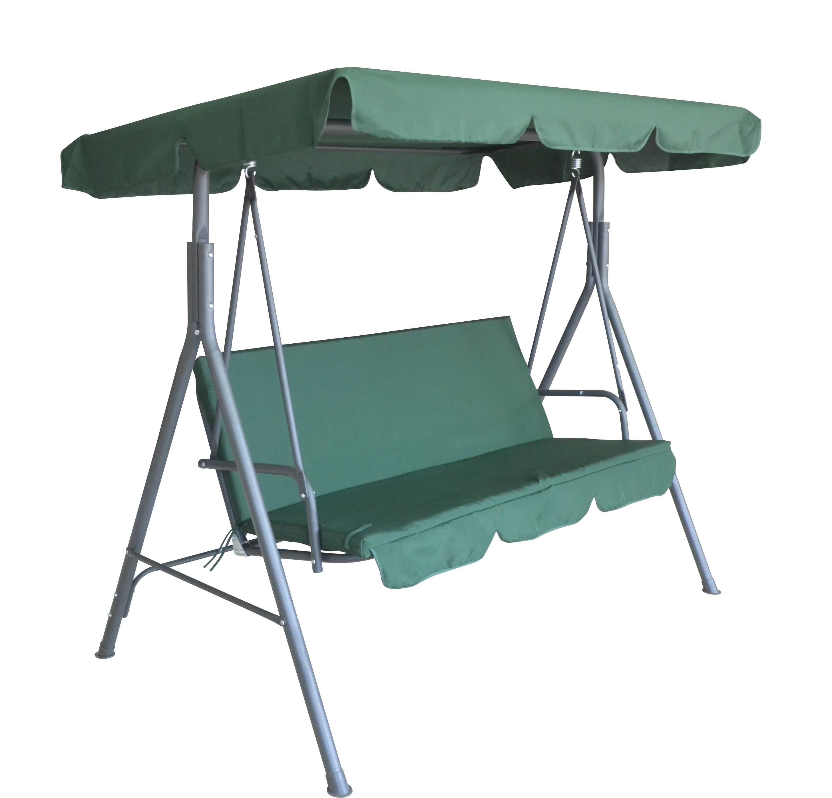 Colton Outdoor Swing Bench Seat Chair Canopy Furniture 3 Seater Garden Hammock - Dark Green - Nurns