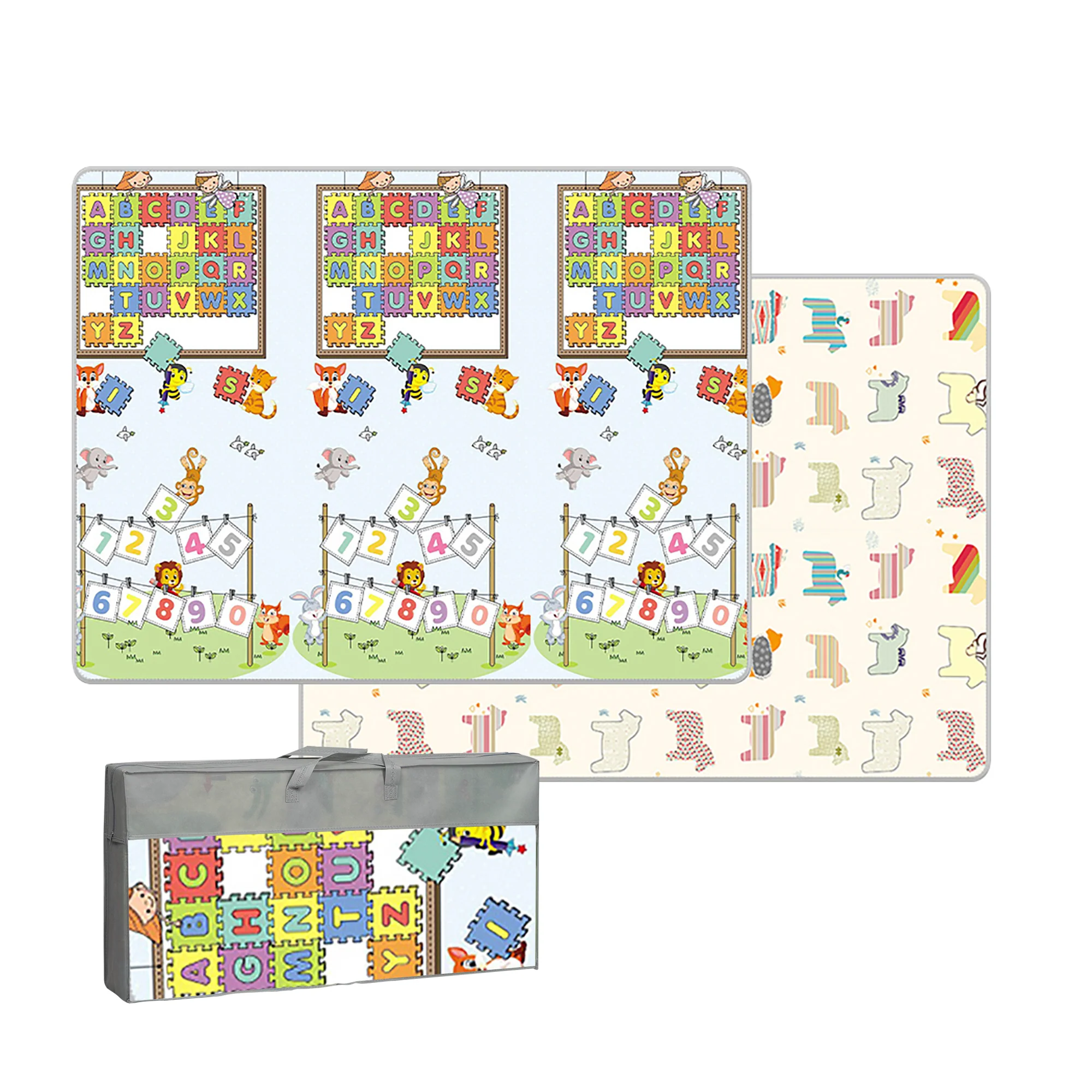 BoPeep Kids Play Mat Baby Crawling Pad Floor Foldable XPE Foam Non-slip Zoo - Nurns