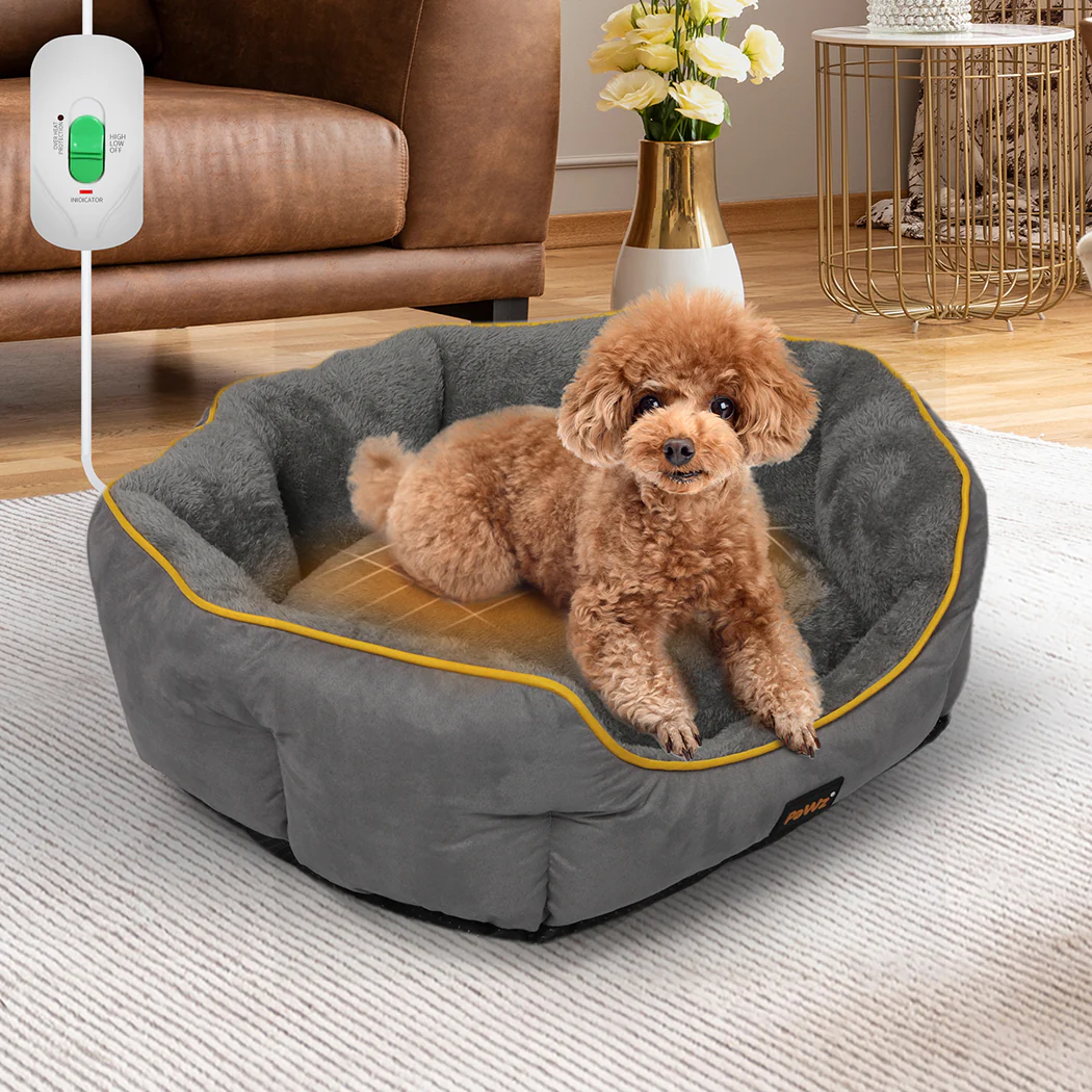 MEDIUM Dog Beds Electric Pet Heater Heated - Grey - Nurns