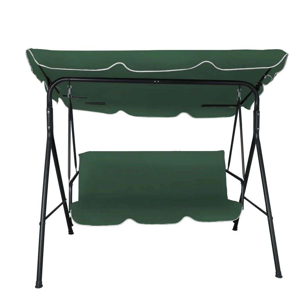 Lorel Swing Chair Garden Canopy Cushion Bench - Green - Nurns