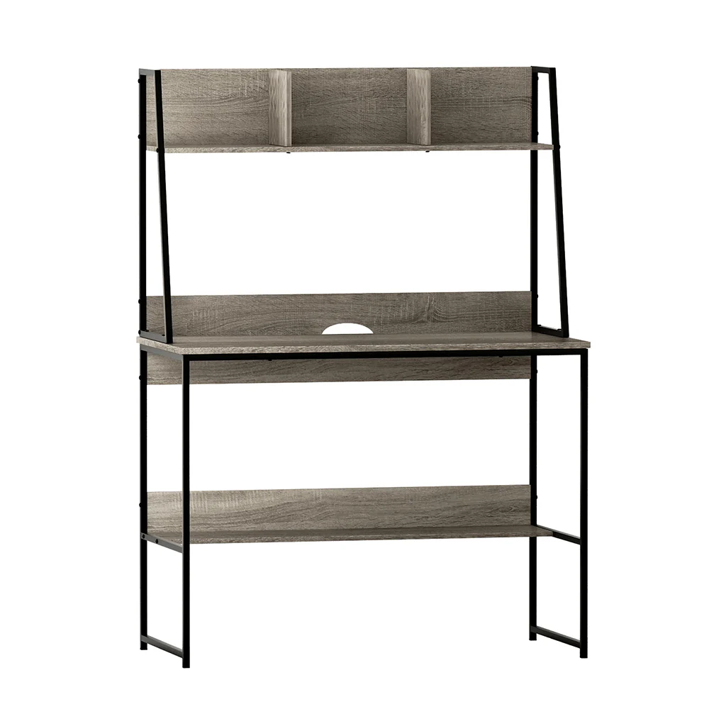 Artiss Computer Desk Bookshelf Storage Grey 100cm - Nurns