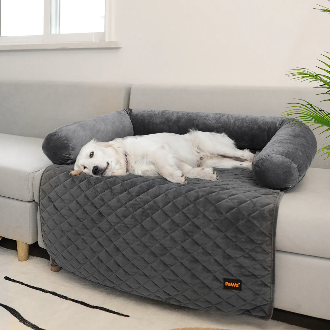 Kids Pet Protector Sofa Cover Dog Cat Waterproof Couch Cushion Slipcover - Grey XL - Nurns