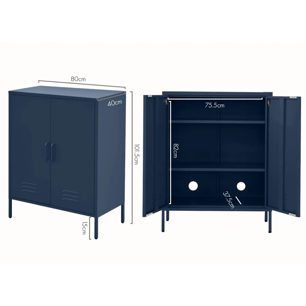 Ansel Metal Buffet Sideboard Cabinet - Blue - Nurns