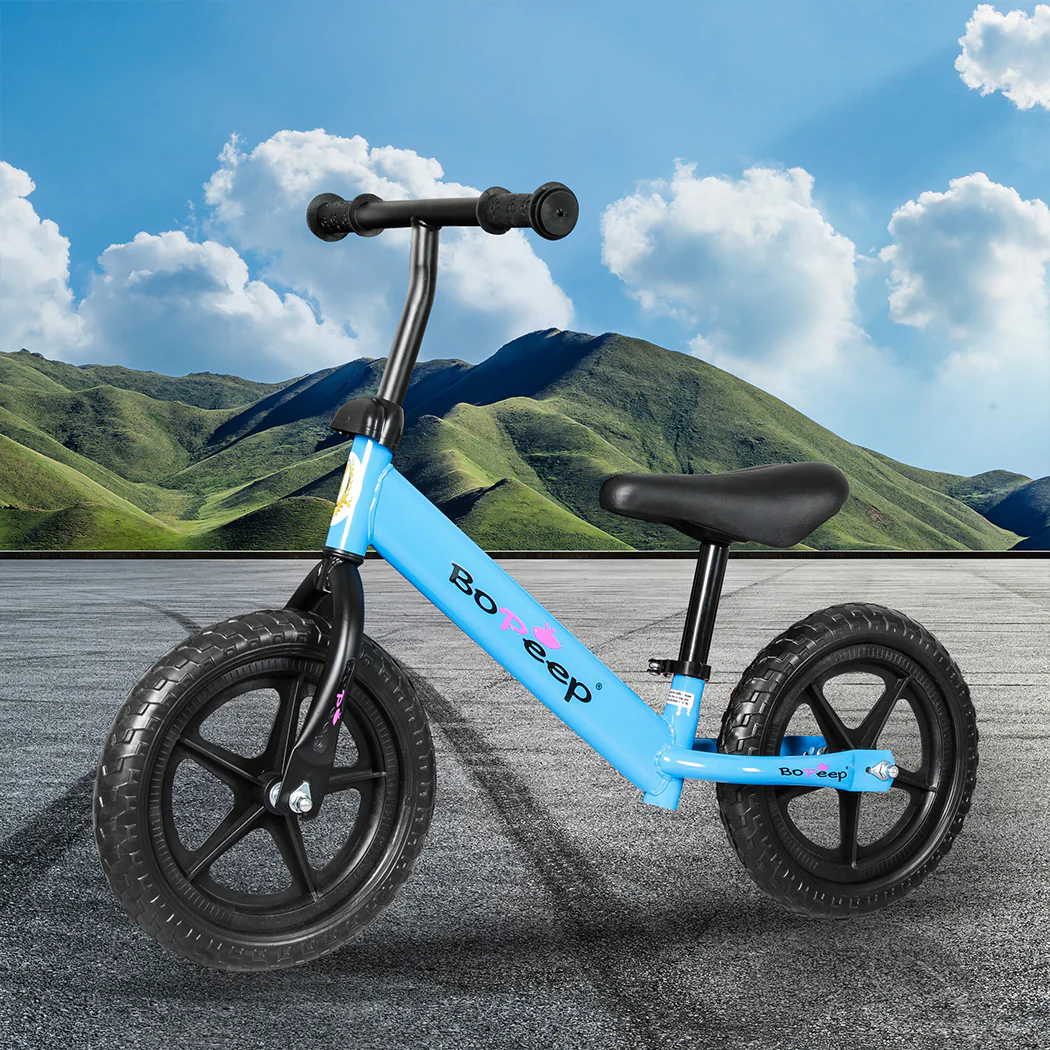 Kids Balance Bike Ride On Toys Push Bicycle Children Outdoor Toddler Safe - Blue - Nurns