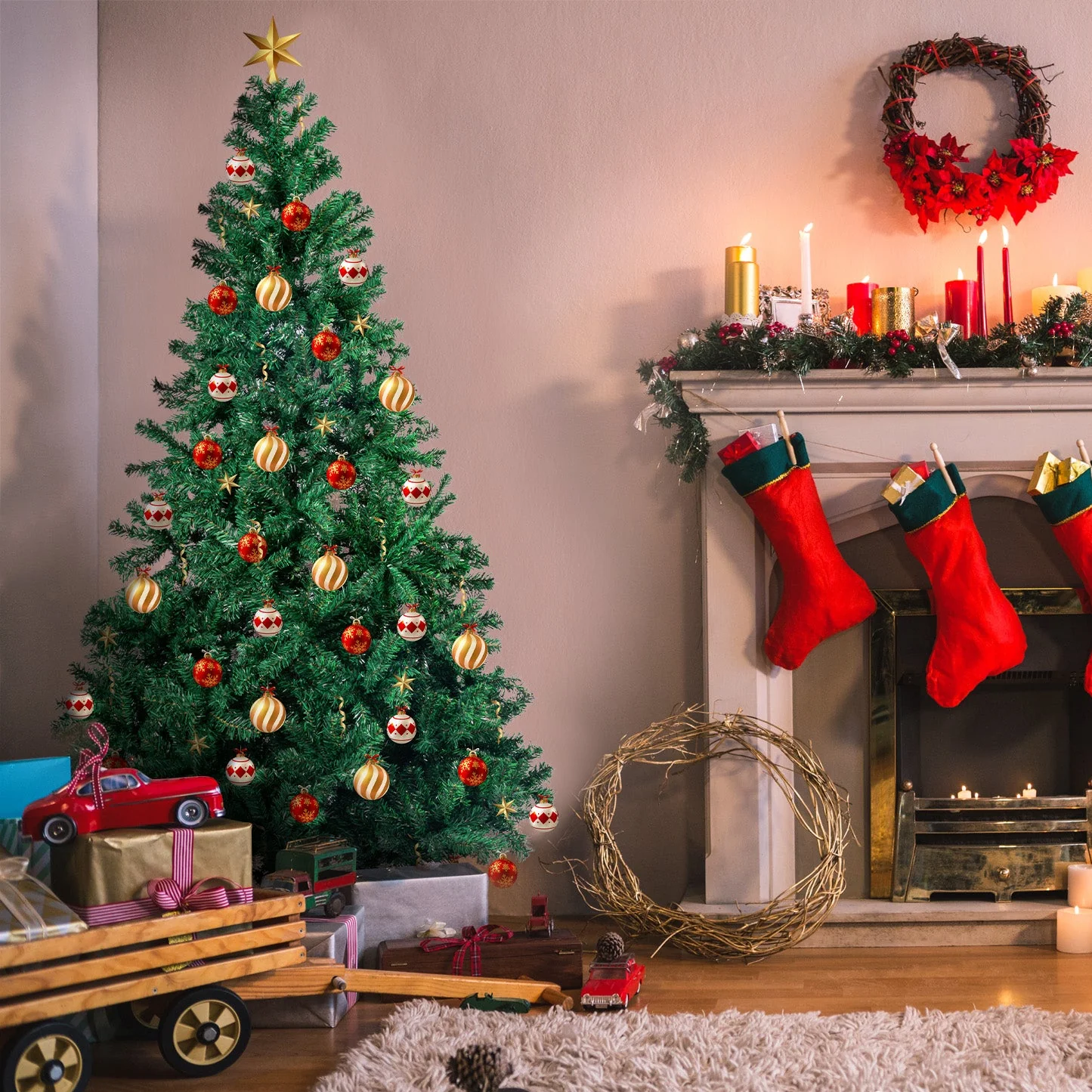 5ft 1.5m 550 Tips Green Christmas Tree Xmas Decor Decorations - Nurns