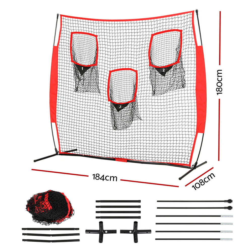 Everfit 1.8m Football Soccer Net Portable Goal Net Training 3 Target Zone - Nurns