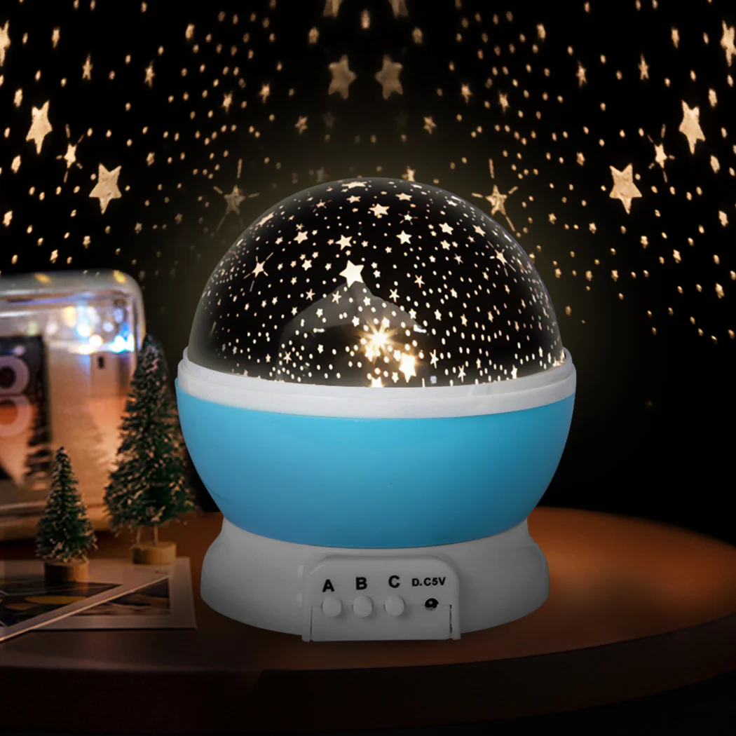 LED Night Star Sky Projector Light Lamp Rotating Starry Baby Room Kids Gift - Blue - Nurns