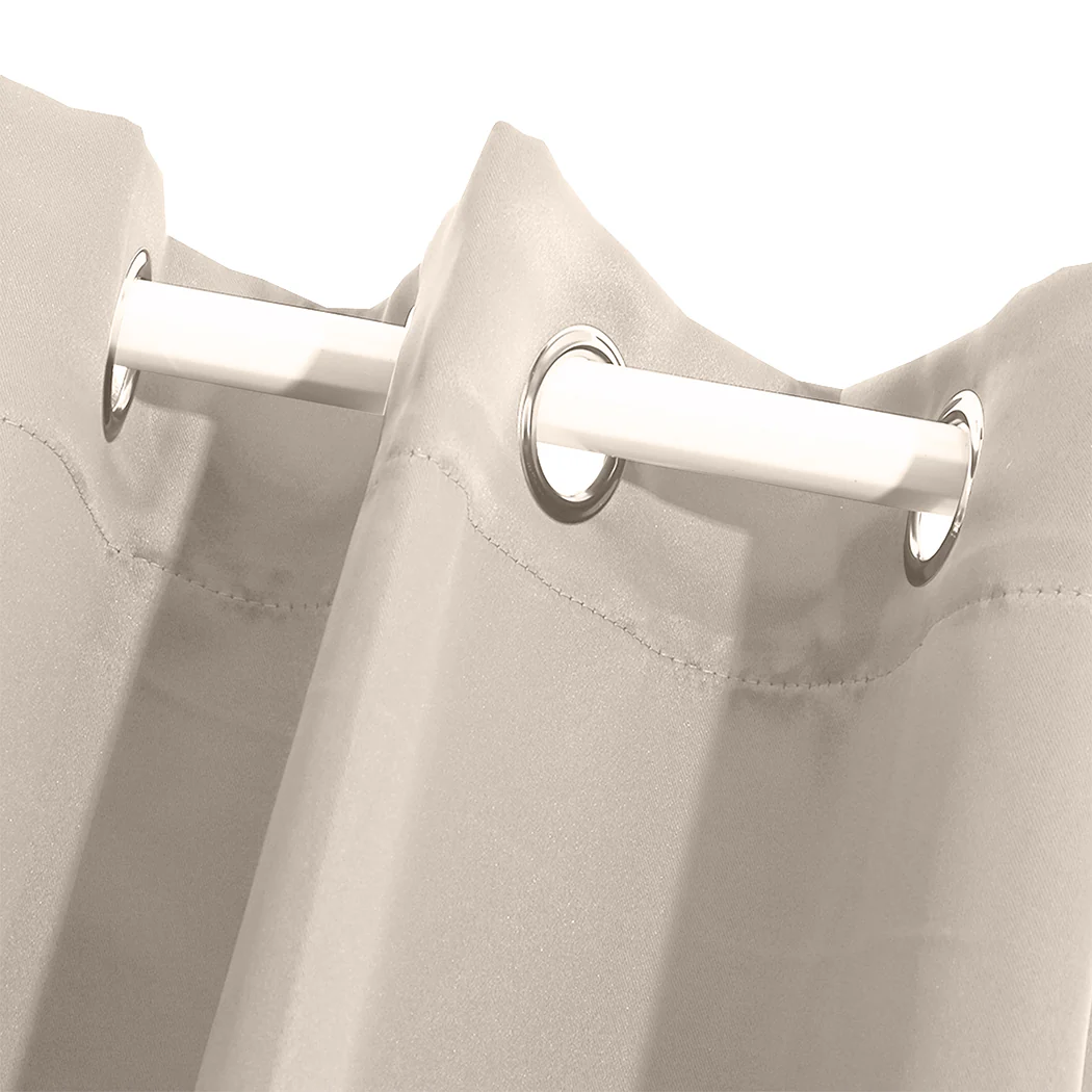 Set of 2 240x230cm Blockout Curtains Panels 3 Layers - Beige - Nurns