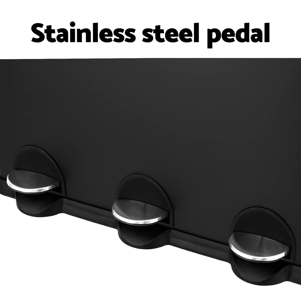 Pedal Bins Rubbish Bin Triple Compartments Waste Recycle Dustbins 45L - Nurns