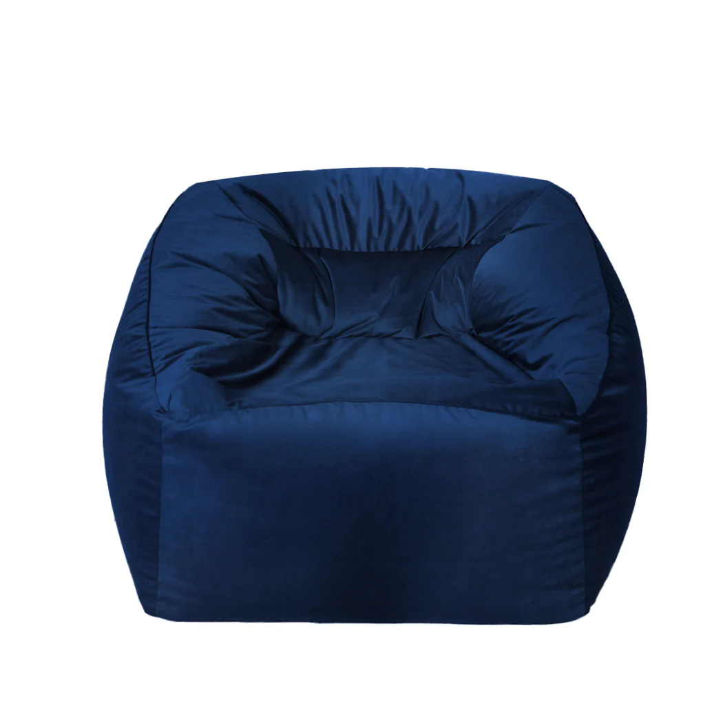 Bean Bag Chair Cover Soft Velevt Home Game Seat Lazy Sofa Cover Large - Blue - Nurns