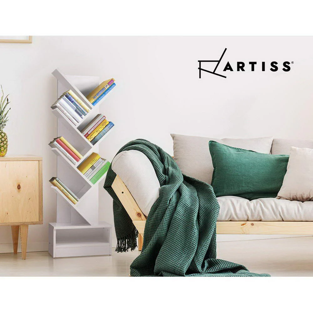 Artiss Tree Bookshelf 7 Tiers - Echo White - Nurns