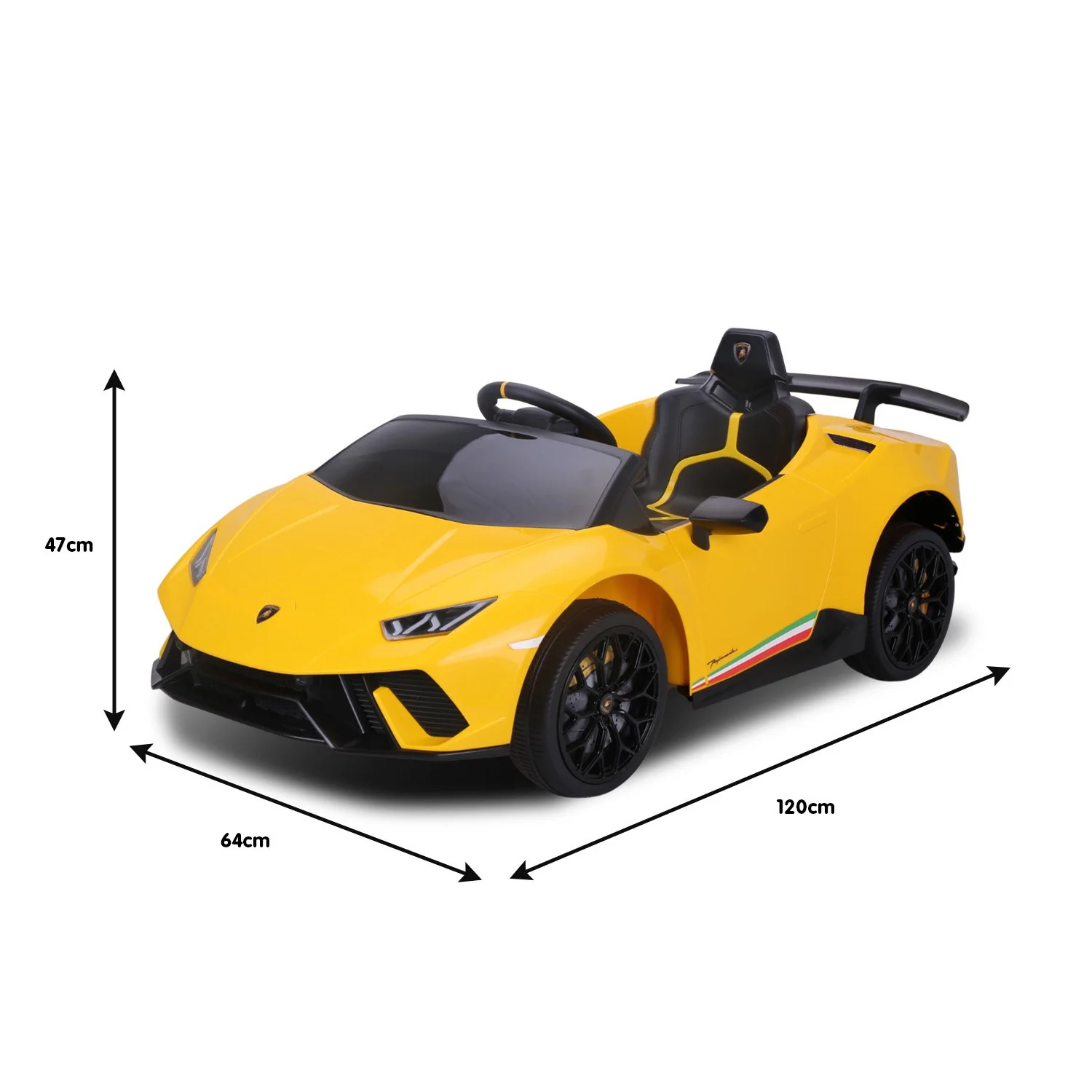 Lamborghini Performante Kids Electric Ride On Car Remote Control - Yellow - Nurns