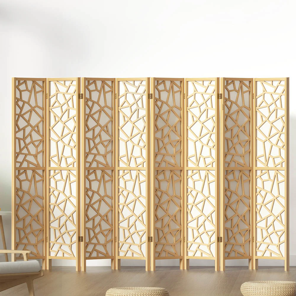 8 Panel Room Divider Screen 325x170cm - Natural - Nurns