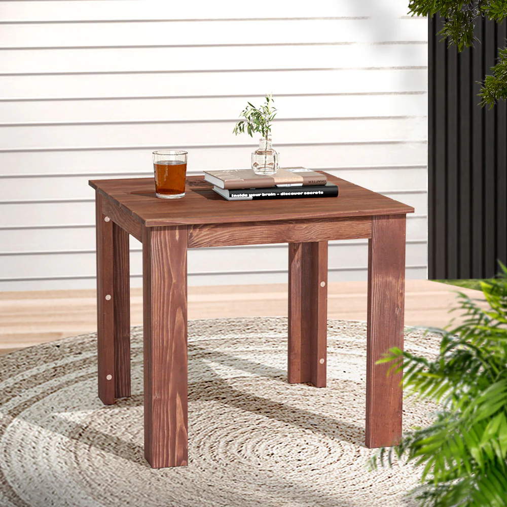 Ruben Coffee Side Table Wooden Desk Outdoor Furniture Camping Garden - Brown - Nurns