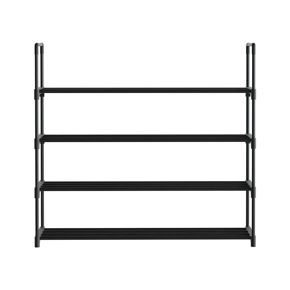 Artiss Shoe Rack 4-tier 16 Pairs Stackable Black - Nurns