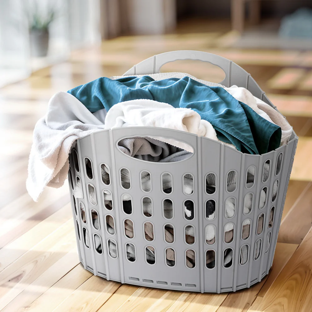 Laundry Basket Hamper Large Foldable Washing Clothes Storage Organiser - Nurns