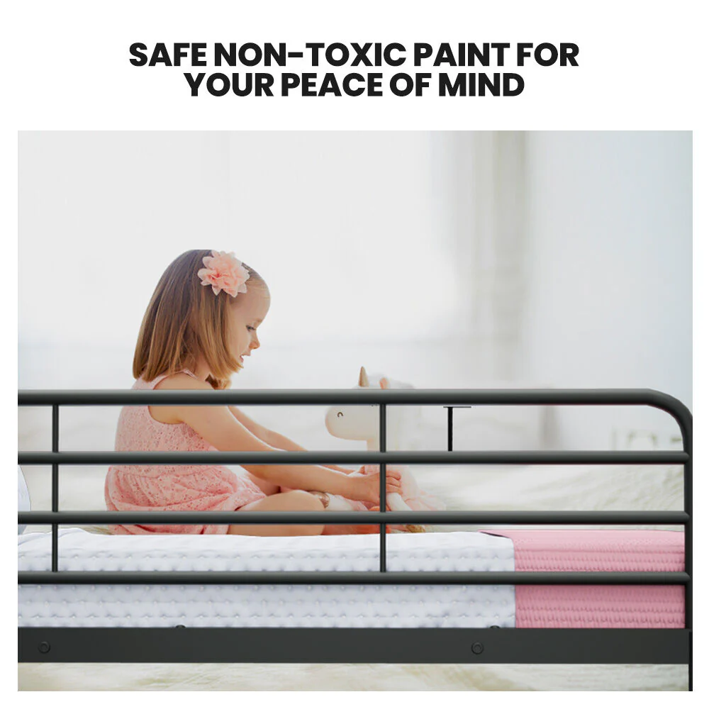 Maia 2in1 Metal Bunk Bed Frame with Modular Design - Matte Dark Grey King Single - Nurns