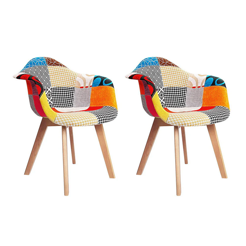 Hollis Set of 2 Fabric Retro Replica - Multicolour - Nurns