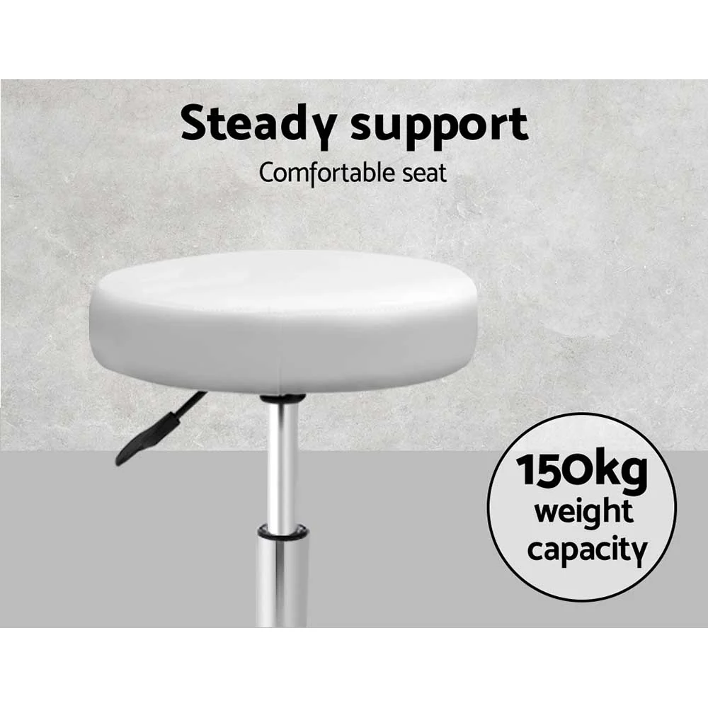 Salon Stool Round Swivel Chair White - Nurns
