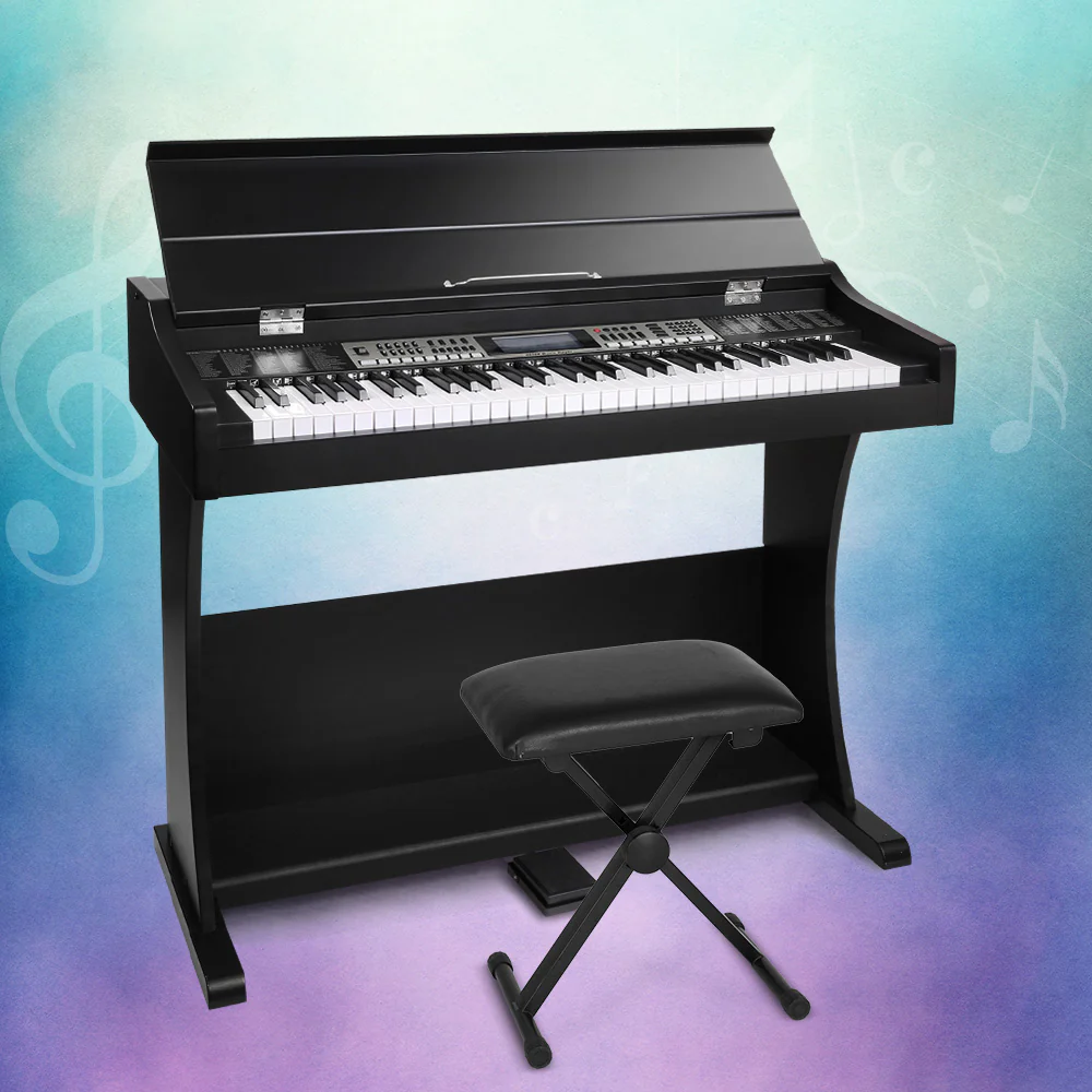Alpha 61 Keys Electronic Piano Keyboard Digital Electric Classical Stand w/ Stool - Nurns