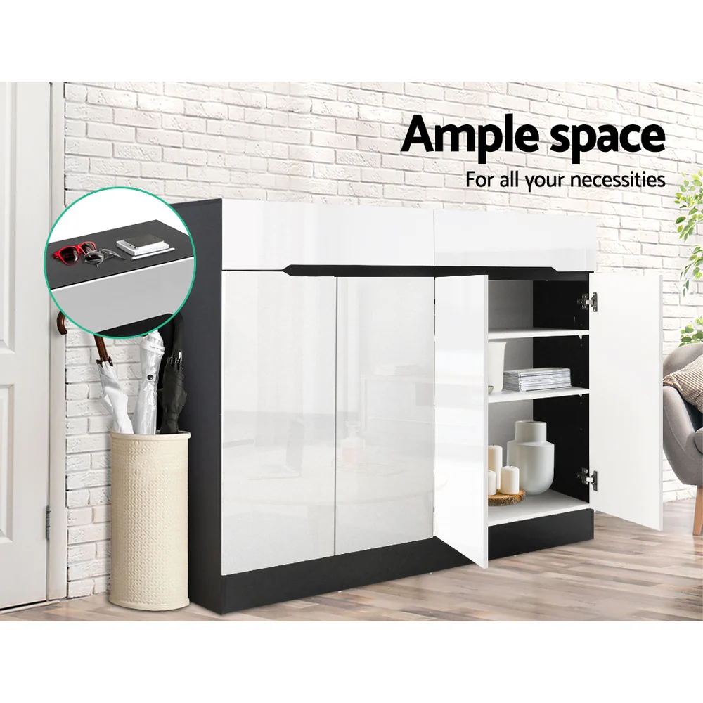 Artiss Shoe Rack Cabinet Storage 120cm w/ Drawer - White Lydia - Nurns