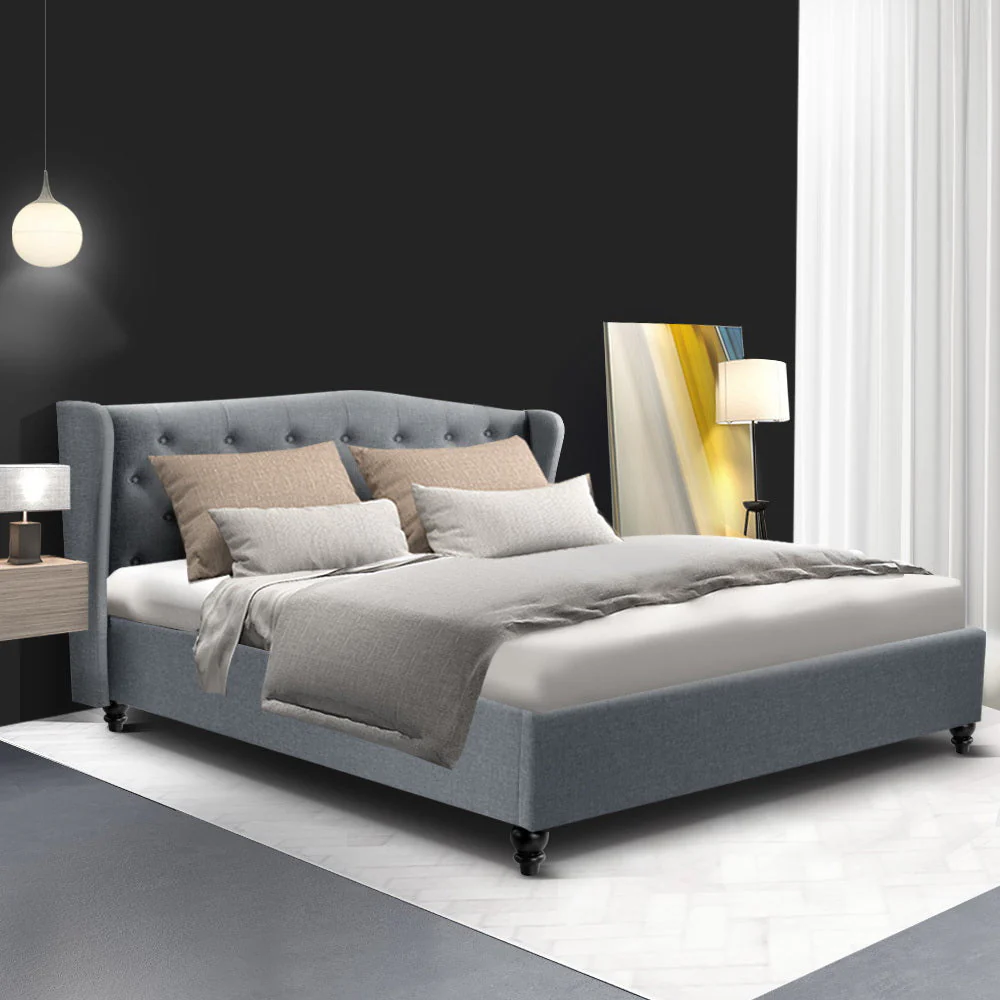 Sphene 24cm Bed & Mattress Package - Grey Queen - Nurns