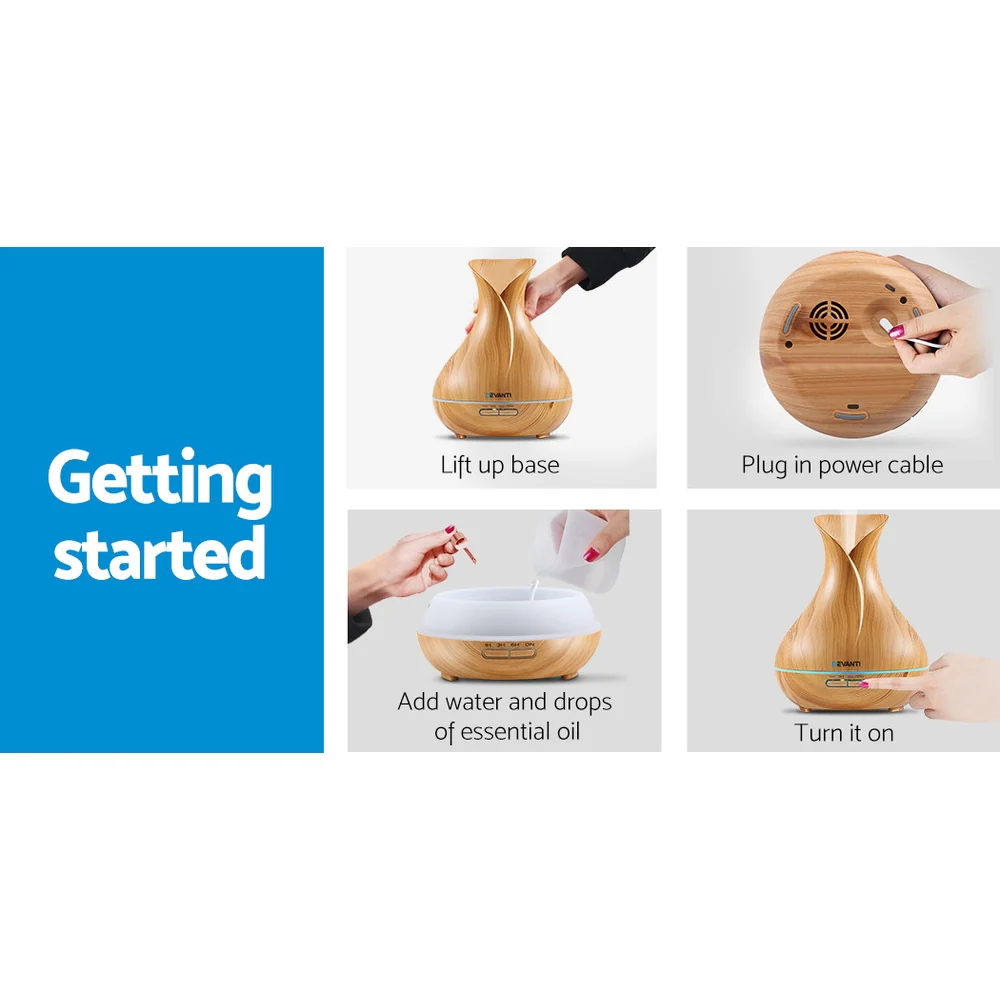 Aroma Diffuser Aromatherapy Light Wood 400ml - Nurns