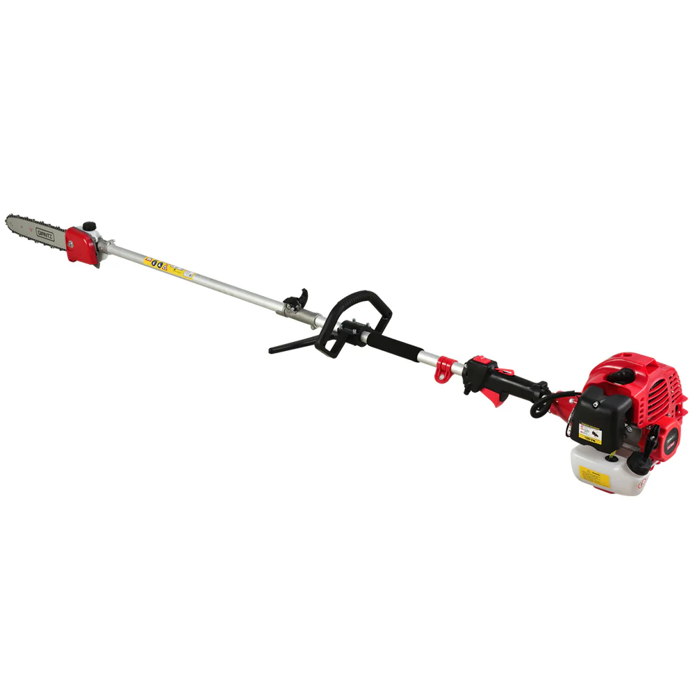 62CC Pole Chainsaw Hedge Trimmer Brush Cutter Whipper 9-in-1 5.6m Red - Nurns