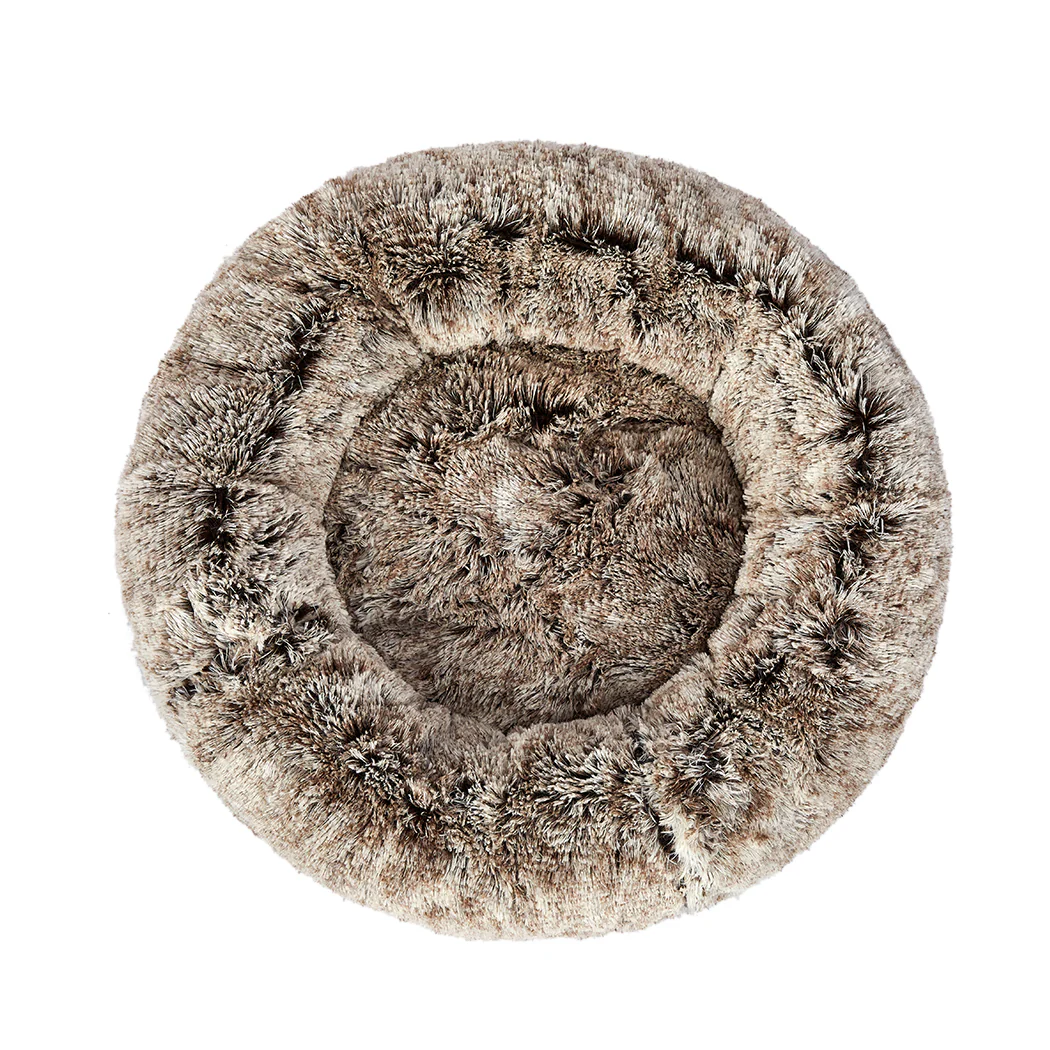 MEDIUM Dog Beds Pet Donut Nest Calming - Brown - Nurns