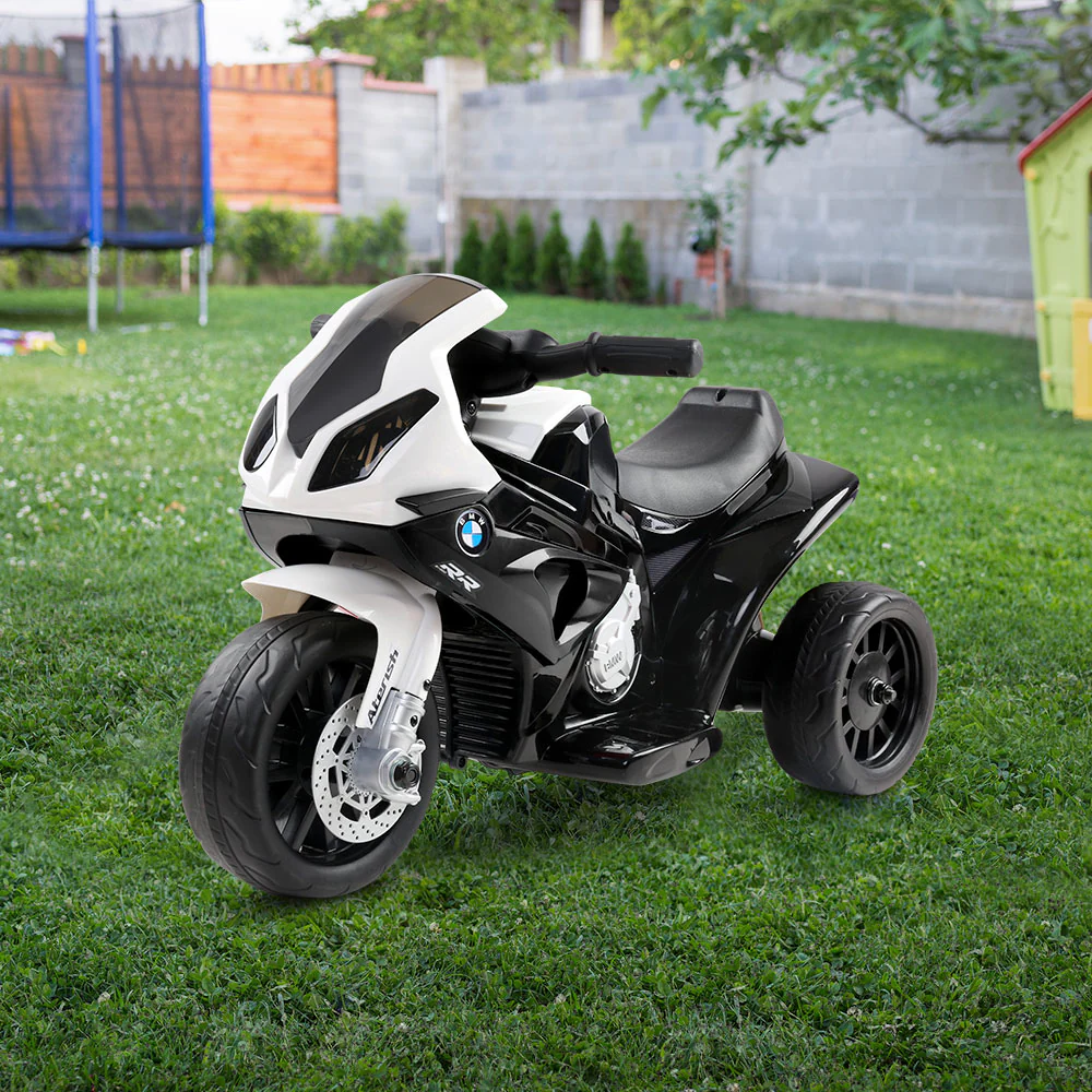 Kids Ride On Car Electric Ride On Cars Motorcycle Motorbike BMW Licensed S1000RR - Black - Nurns