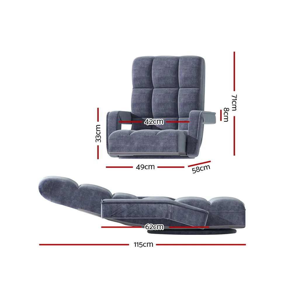 Maria Floor Chair Lounge Sofa Swivel - Charcoal - Nurns