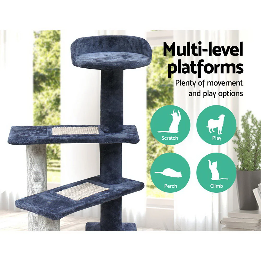 Cat Tree 100cm Trees Scratching Post Scratcher Tower Condo House Furniture Wood Steps - Nurns