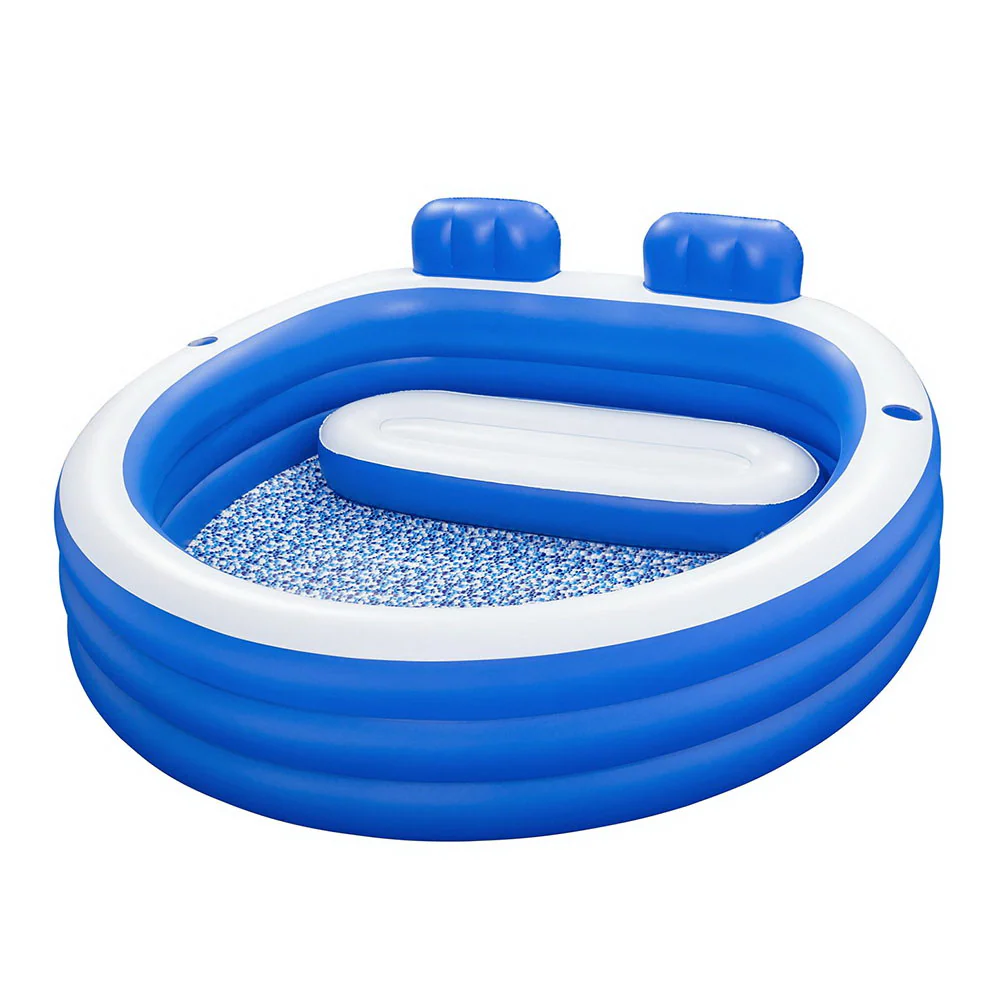 Bestway Kids Inflatable Pool Above Ground Pools Bench Seat Cup Holder 231x219cm - Nurns