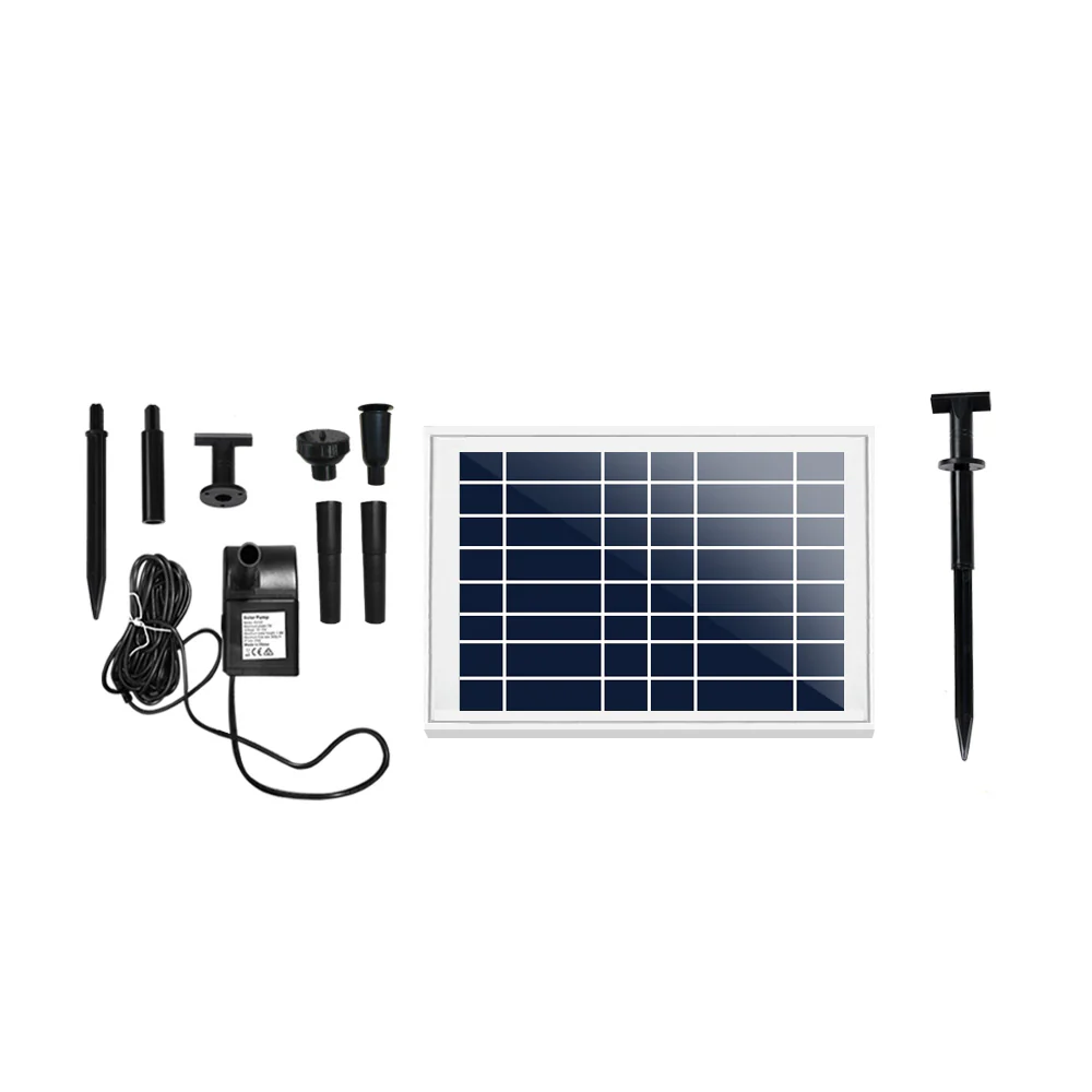 Solar Pond Pump Powered Water Fountain Outdoor Submersible Filter 6.6FT - Nurns
