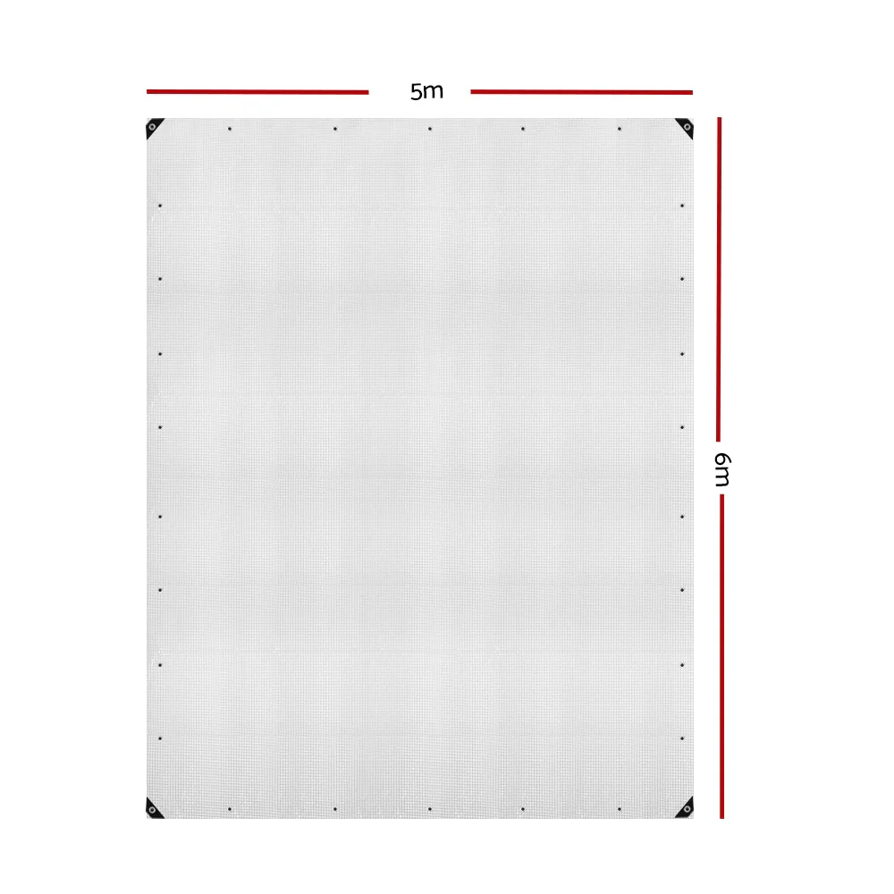 5x6m Tarp Camping Tarps Poly Tarpaulin Heavy Duty Cover 135gsm Clear - Nurns