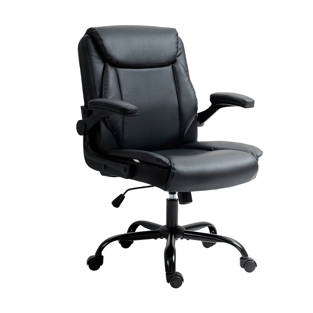Artiss Executive Office Chair Mid Back Black - Nurns
