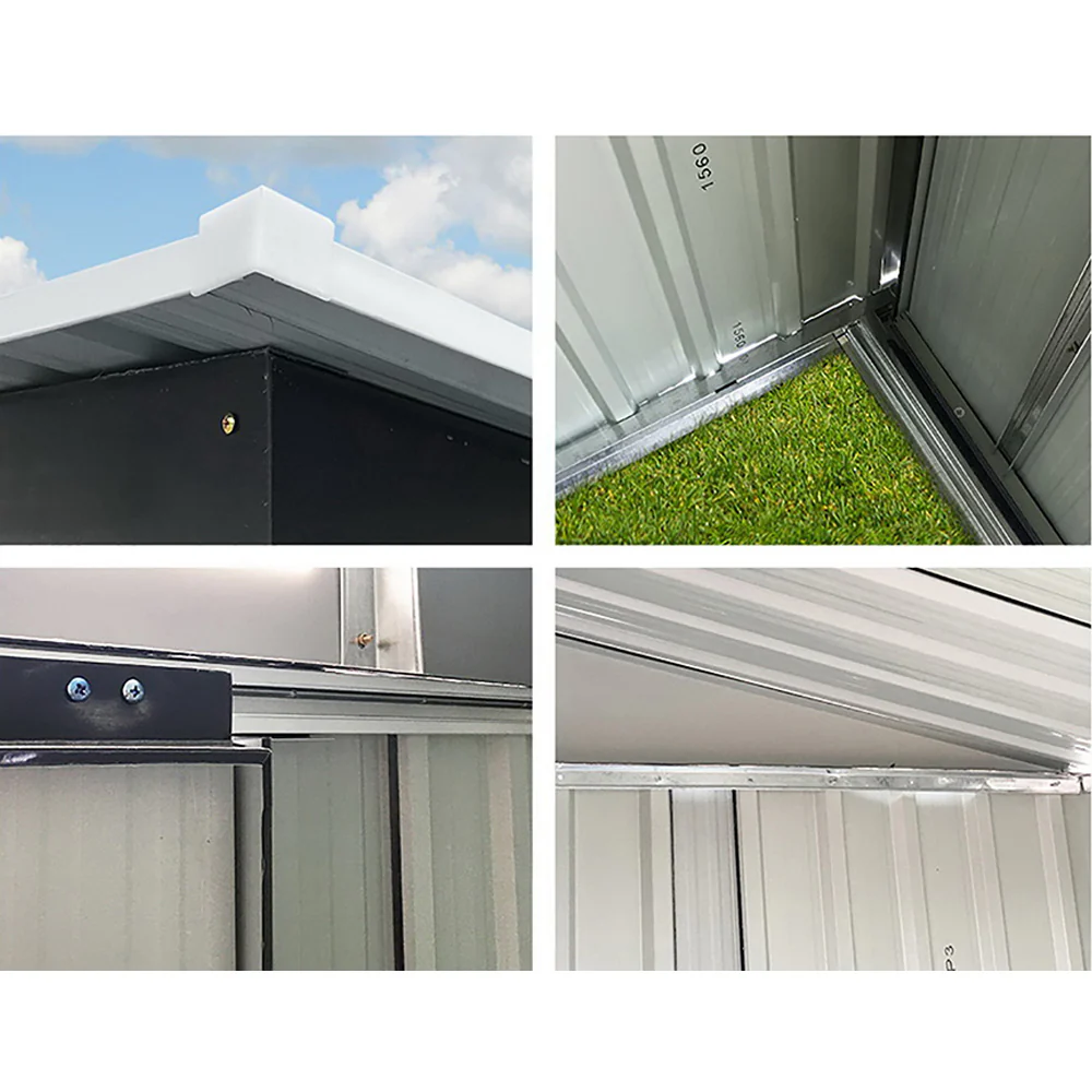 Giantz Garden Shed 2.58x2.07M w/Metal Base Sheds Outdoor Storage Double Door Tool - Nurns