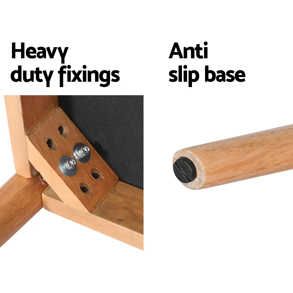 Dining Bench Upholstery Seat Wooden Chair 106cm - Beige & Oak - Nurns